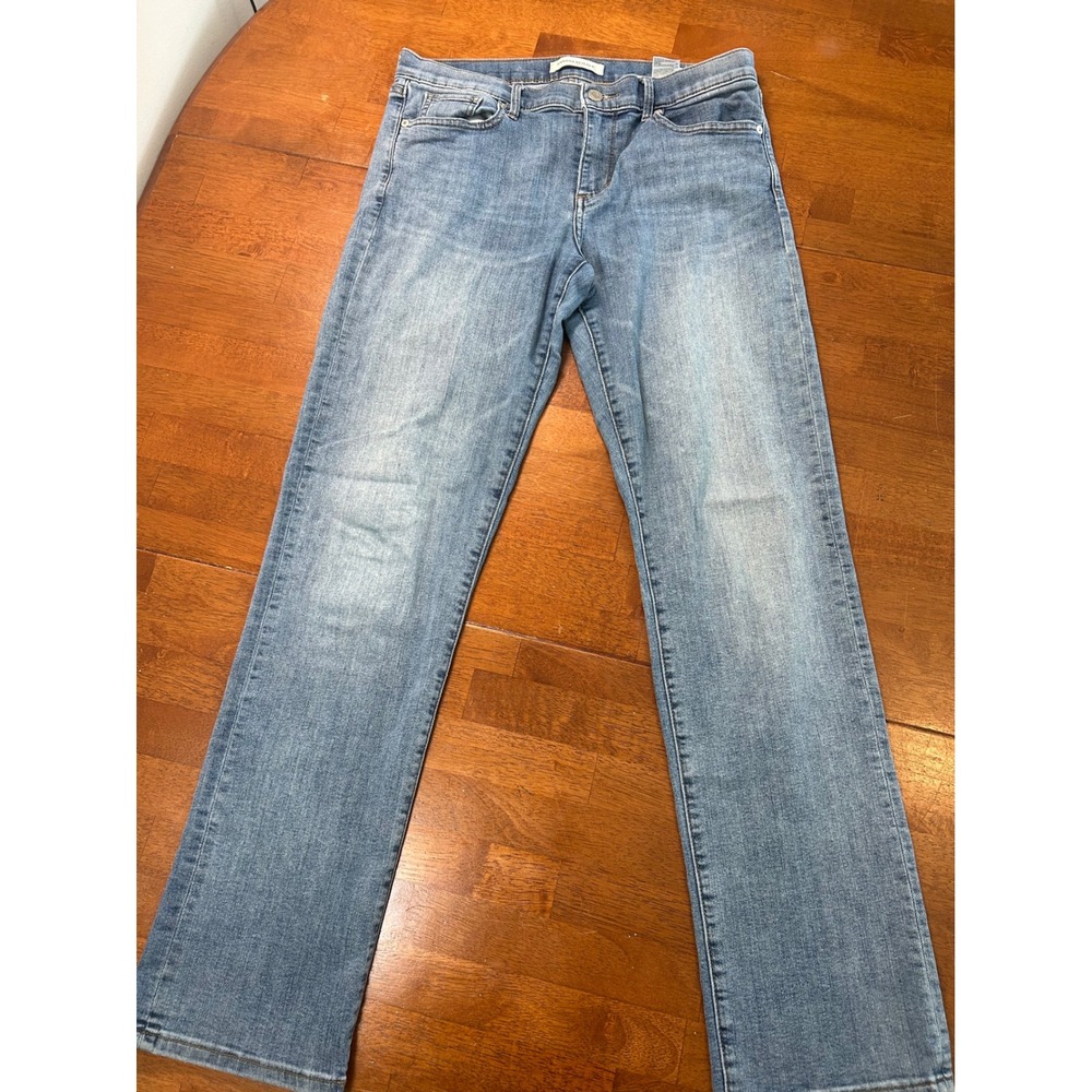 Banana Republic Straight Jeans Womens 29 Blue Premium Denim Stretch Medium Wash